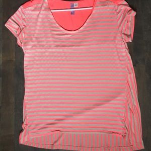 Coral Striped Shirt